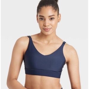 All in Motion Navy Effortless Medium‎ Support Sports Bra Tank